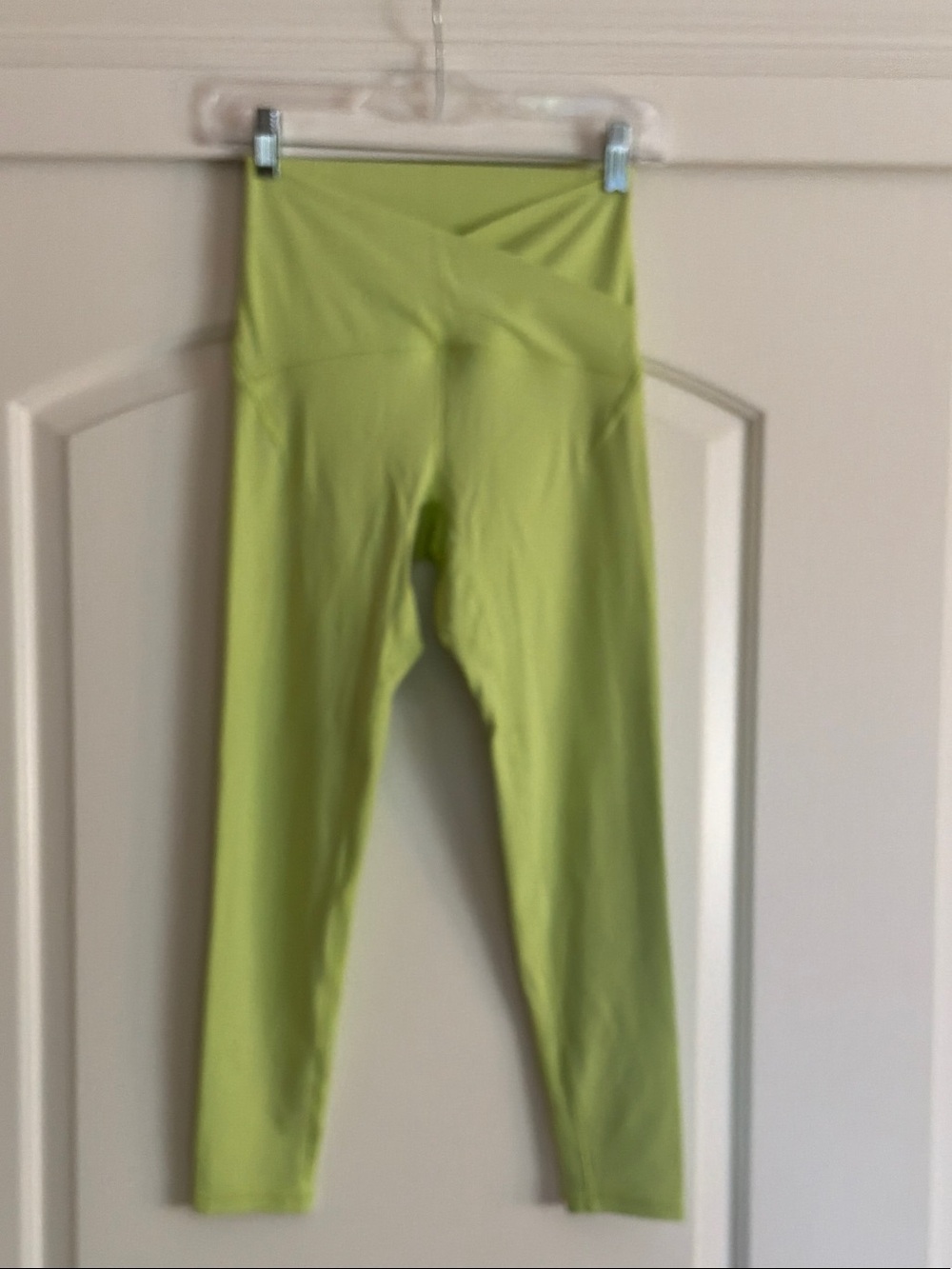adidas High-Rise Leggings in Lime Green